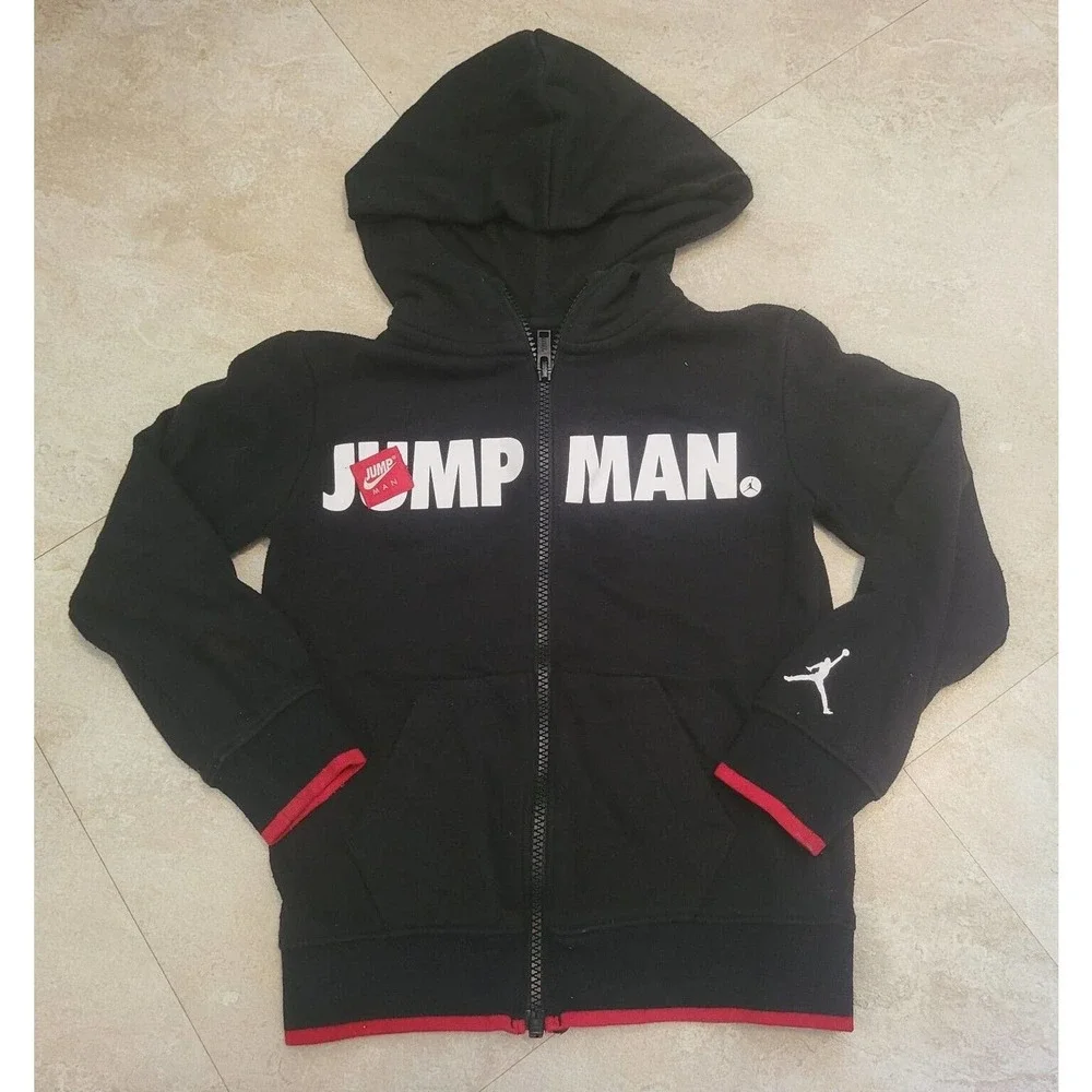 VTG Nike‎ Air Jordan Boys 4-5 Years Kids Zip Jumpman Sweatshirt Hoodie Youth